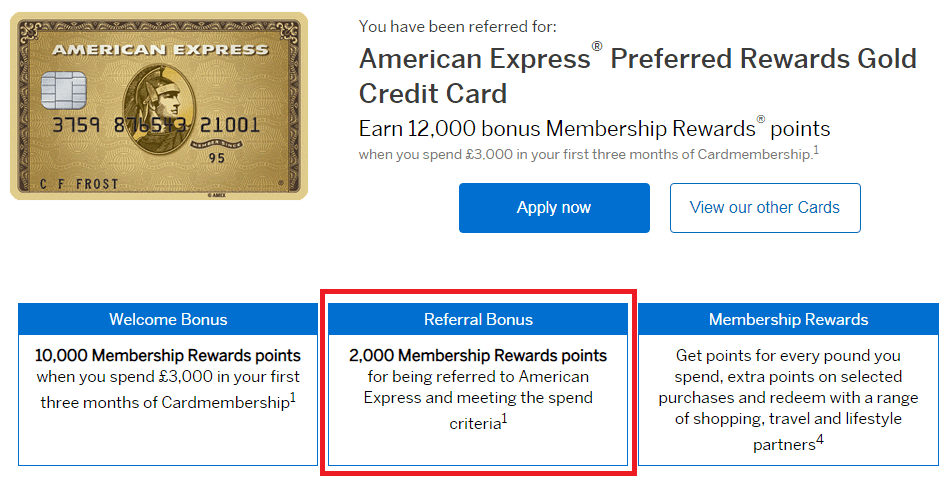 Rewards Programme Amex Gold